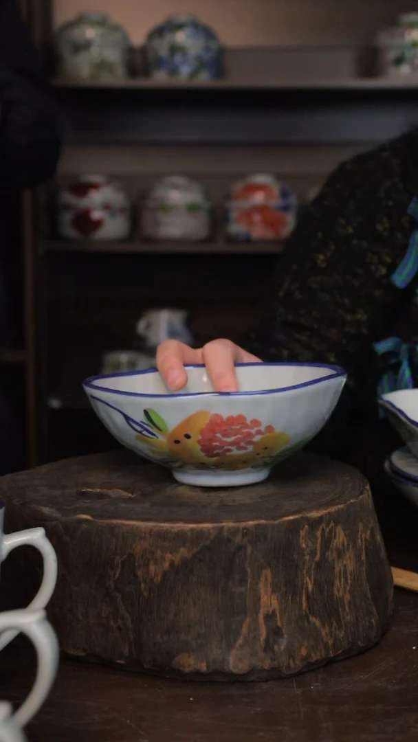 【闪购商品】椿野6.5寸锤纹小碗（石榴）C046*2