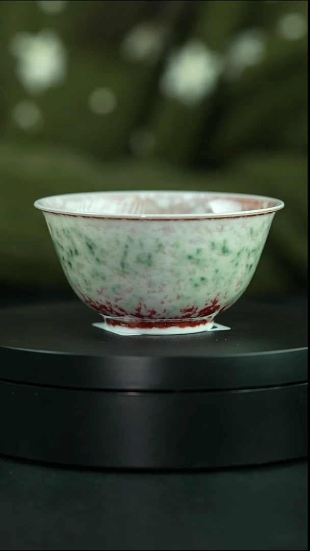 杯豇豆红姓名款美人醉小立阳杯