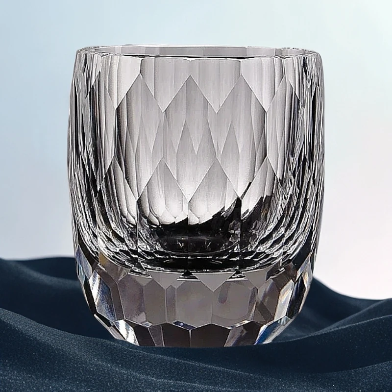 轻奢精致钻石纹水晶玻璃水杯酒杯喝水高级感创意日式