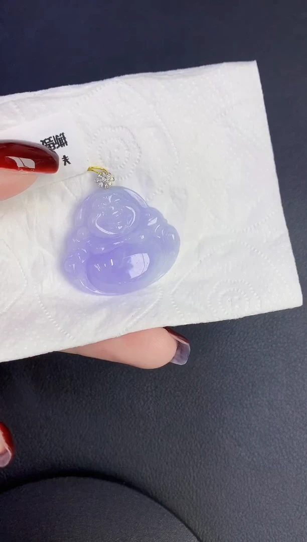 颈饰22K金镶嵌翡翠缅甸天然翡翠a货