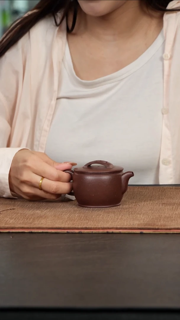 茶壶紫砂面缸汉瓦老紫泥120cc