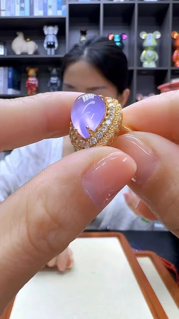 翡翠14K金镶嵌颈饰沉白diy劲饰