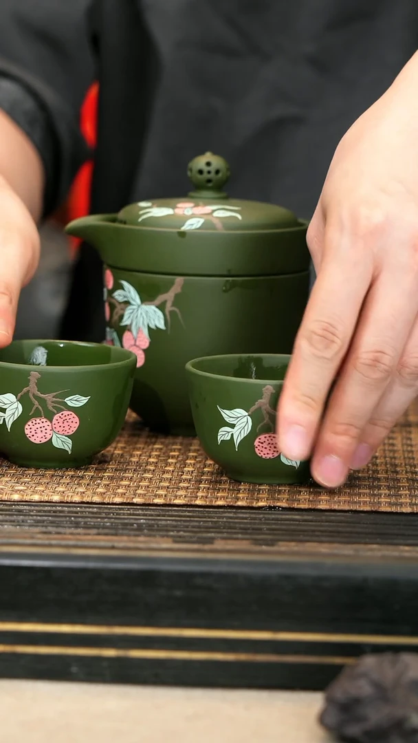 茶壶紫砂24《手抓壶·套组》民国绿