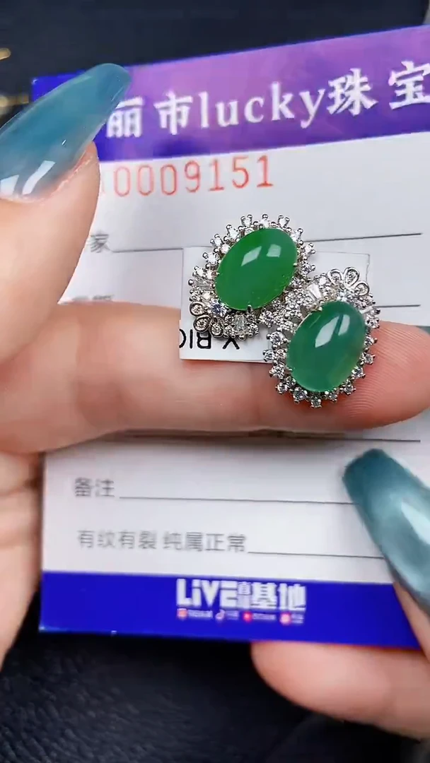 颈饰银S925镶嵌翡翠9151