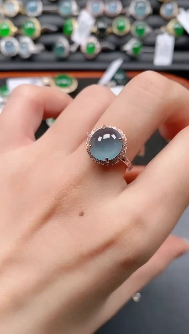 银S925镶嵌戒指翡翠11