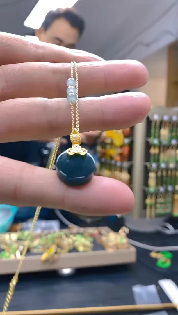【闪购商品】翡翠耳饰合金170翡翠锁骨链