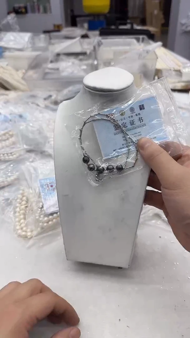 银S925镶嵌吊坠(赠链)海水珍珠10mm 大溪地微笑链-孤品