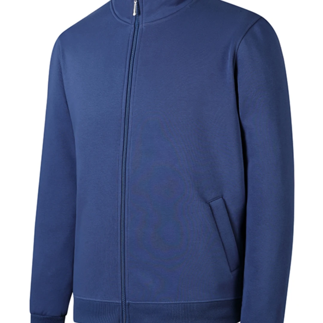 泰维肯戈秋冬季加绒厚款运动休闲立领卫衣男士纯棉短款开衫外套