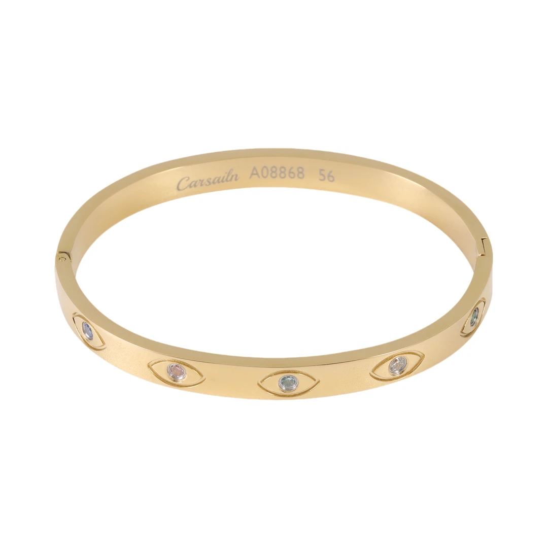 铜合金合成锆石手镯 时尚恶魔之眼简约手镯  0712