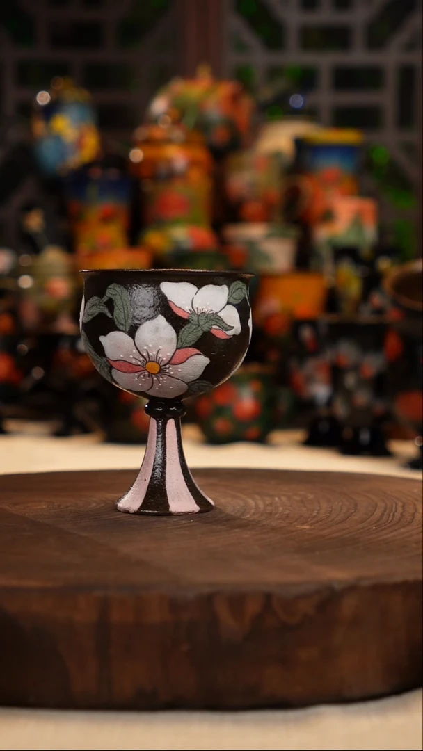 岩彩釉   釉下彩   杯子