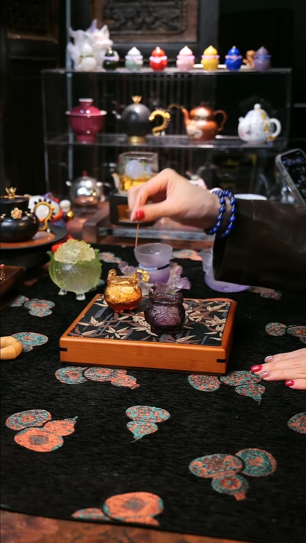 琉璃紫色香炉香炉