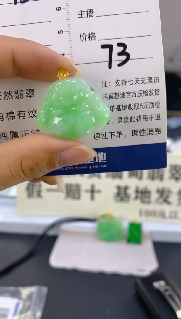 【闪购商品】翡翠颈饰18K金镶嵌天然A货翡翠