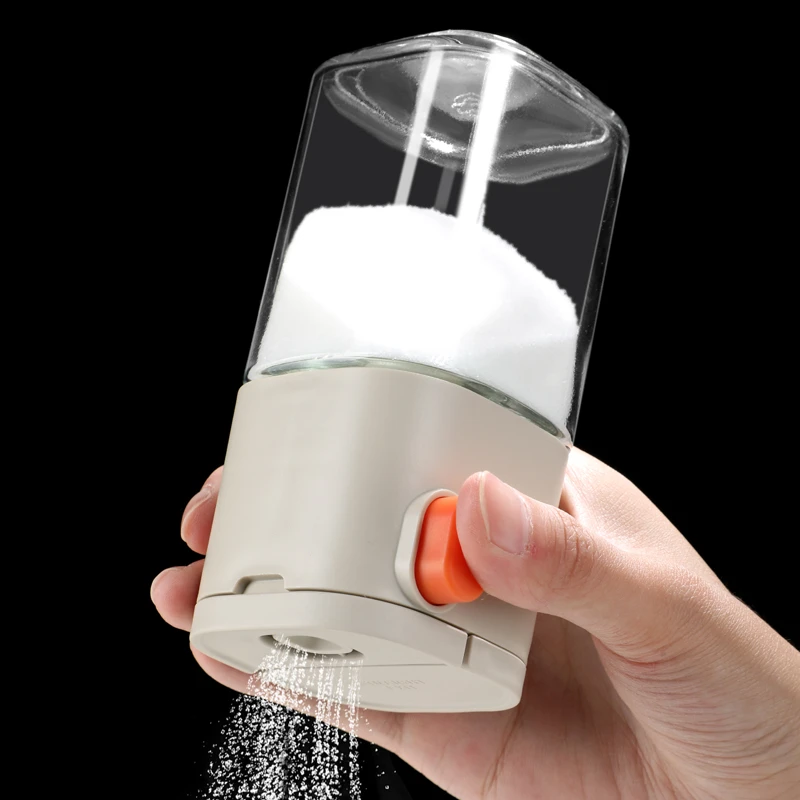 定量盐罐调料盒玻璃厨房调料罐防潮密封调味罐家用盐罐调味瓶套装