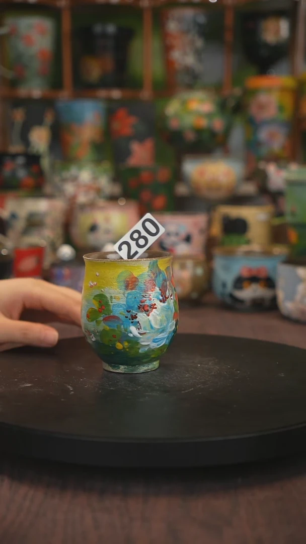 紫砂油画手绘釉下彩280