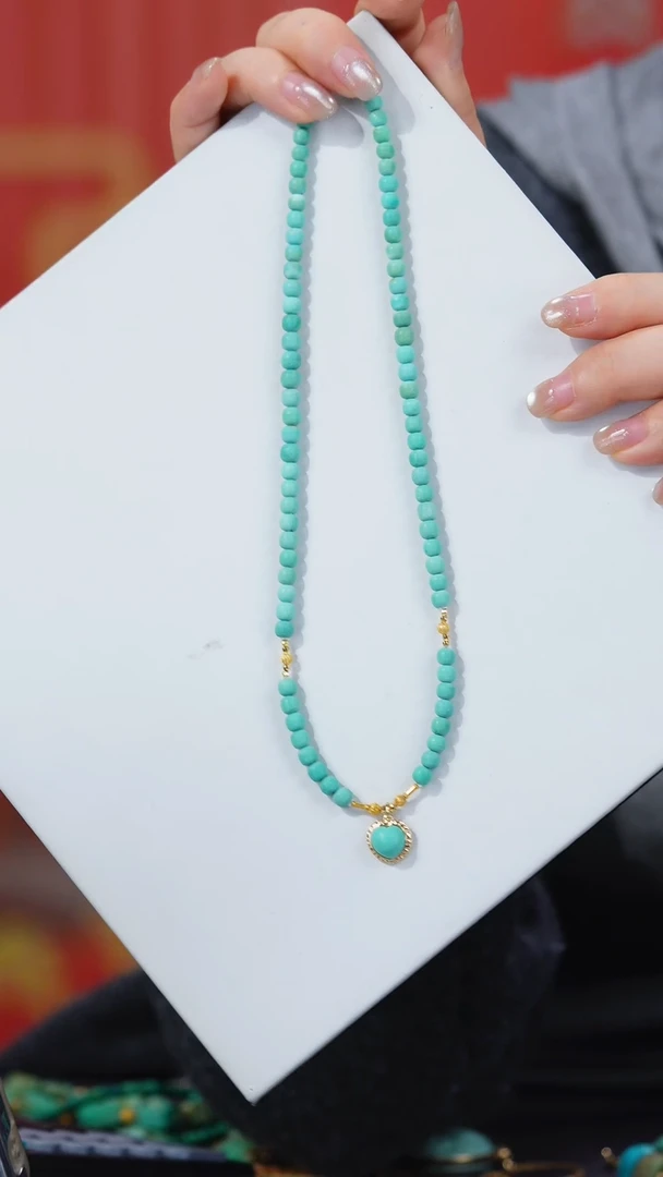 【闪购商品】绿松石项链18K金镶嵌1