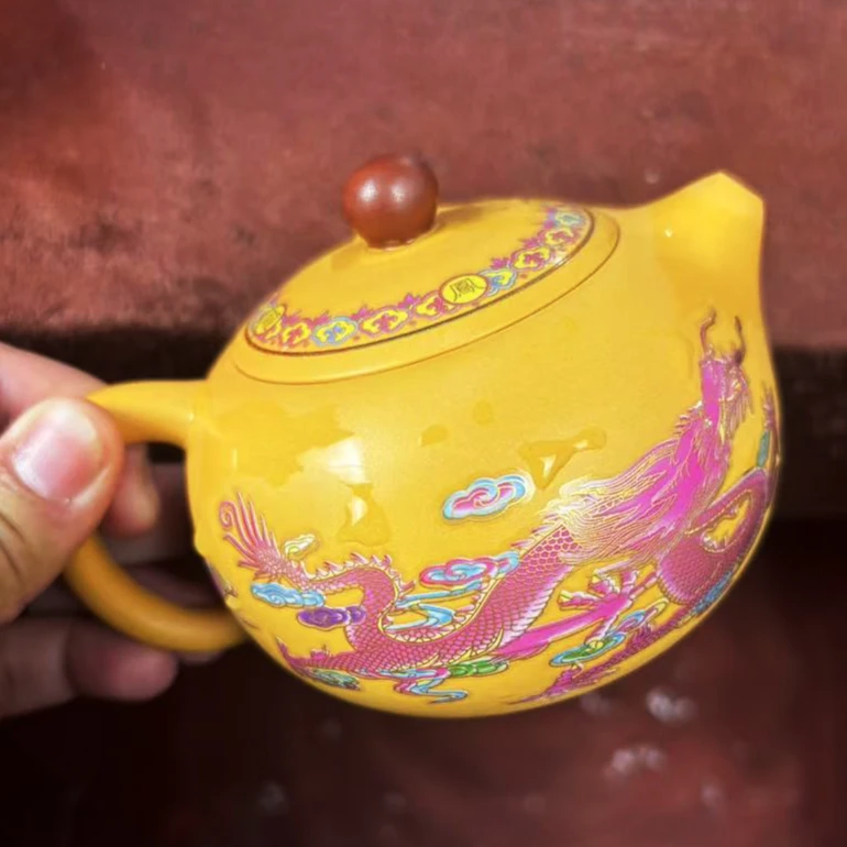 黄段泥变色壶可断水可凤鸣（带证书）