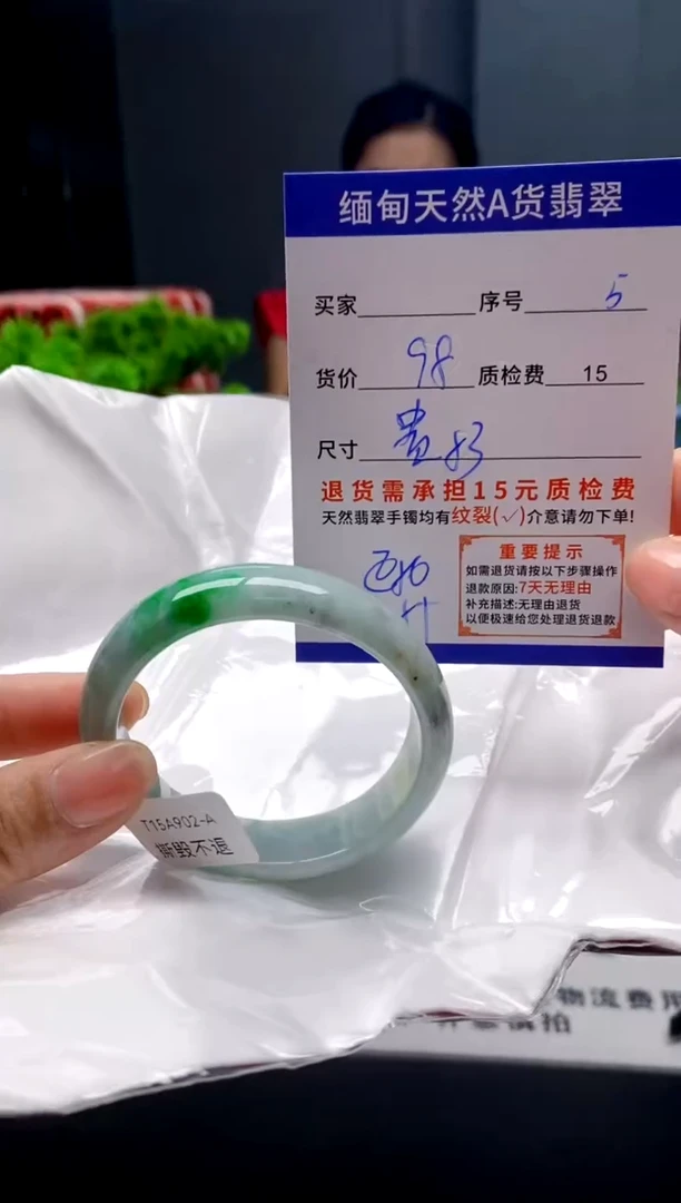 未镶嵌手镯翡翠5缅甸天然A货翡翠需包容瑕疵，介意慎拍