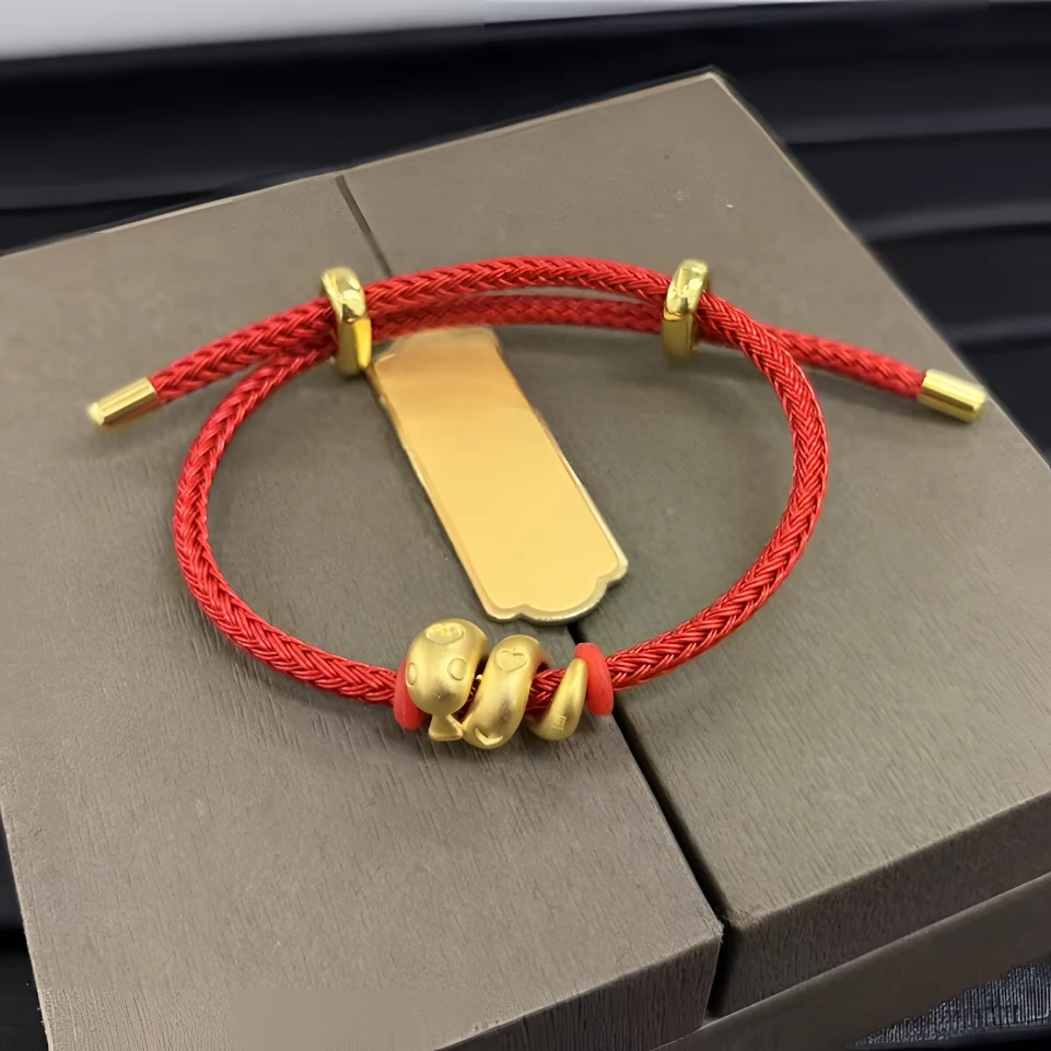 足银银制品 足银蛇年小蛇本本年红手绳*（多样性单个发货）