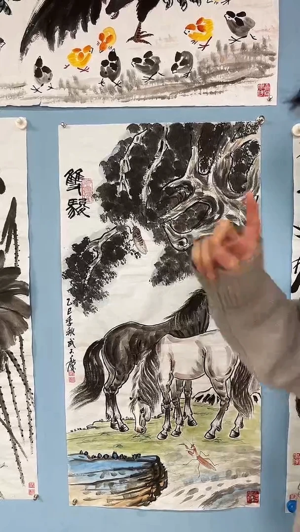 国画武天庆【双骏图】