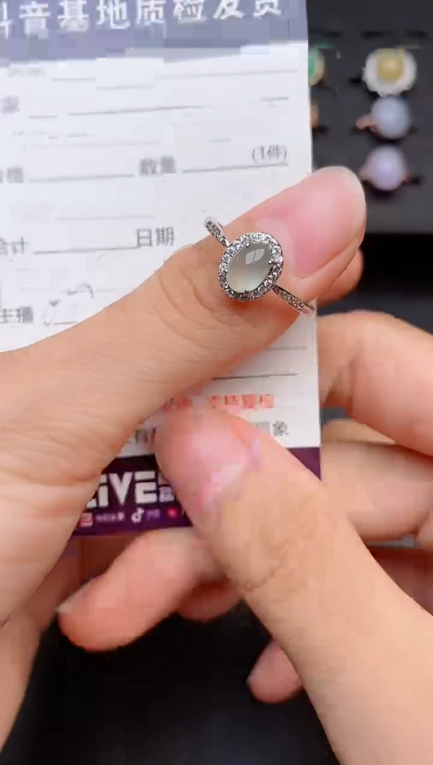 银S925镶嵌戒指翡翠1