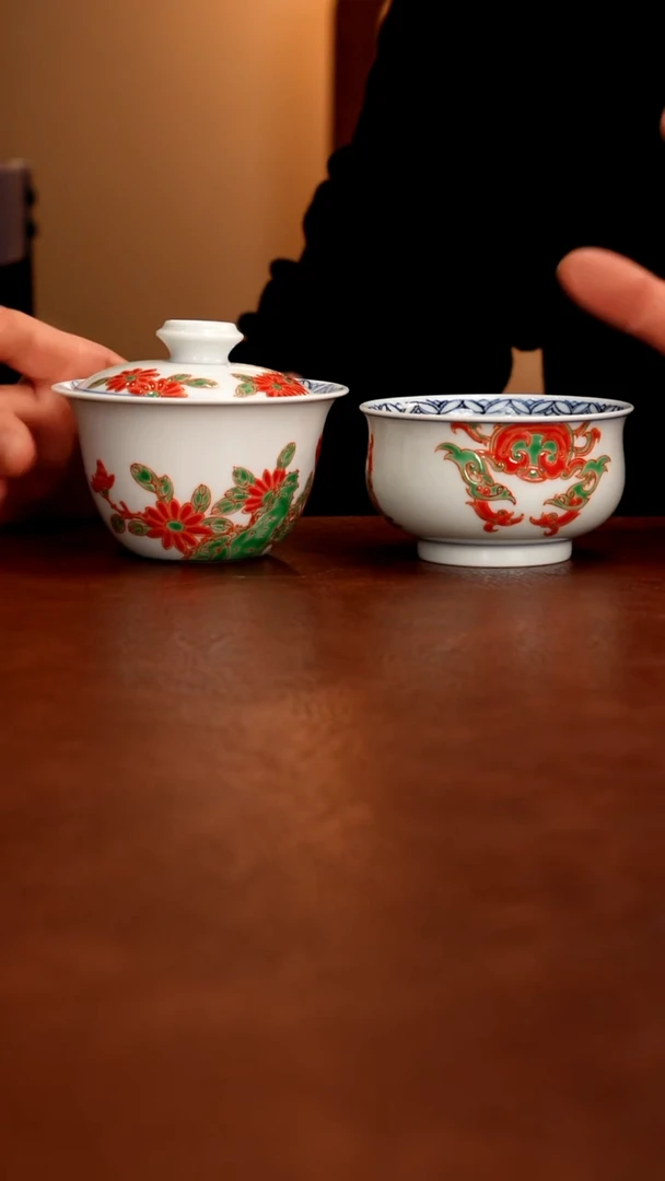 摆件陶景德镇瓷器，青花瓷手绘茶具~