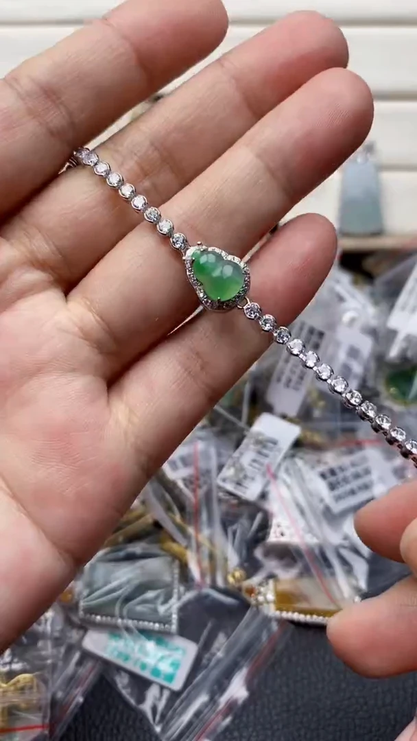 银S925镶嵌戒指翡翠1