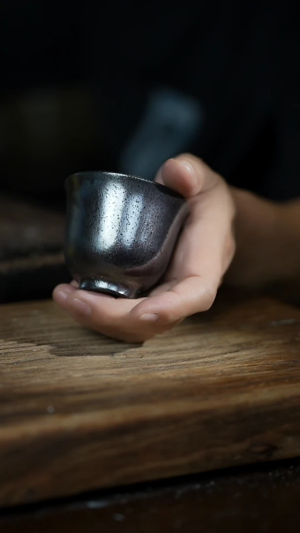 鬼彩浪鬼柴烧-主人杯