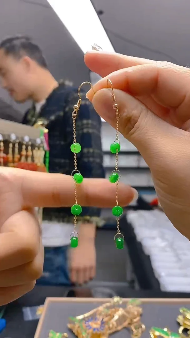 【闪购商品】翡翠耳饰合金281翡翠耳钩