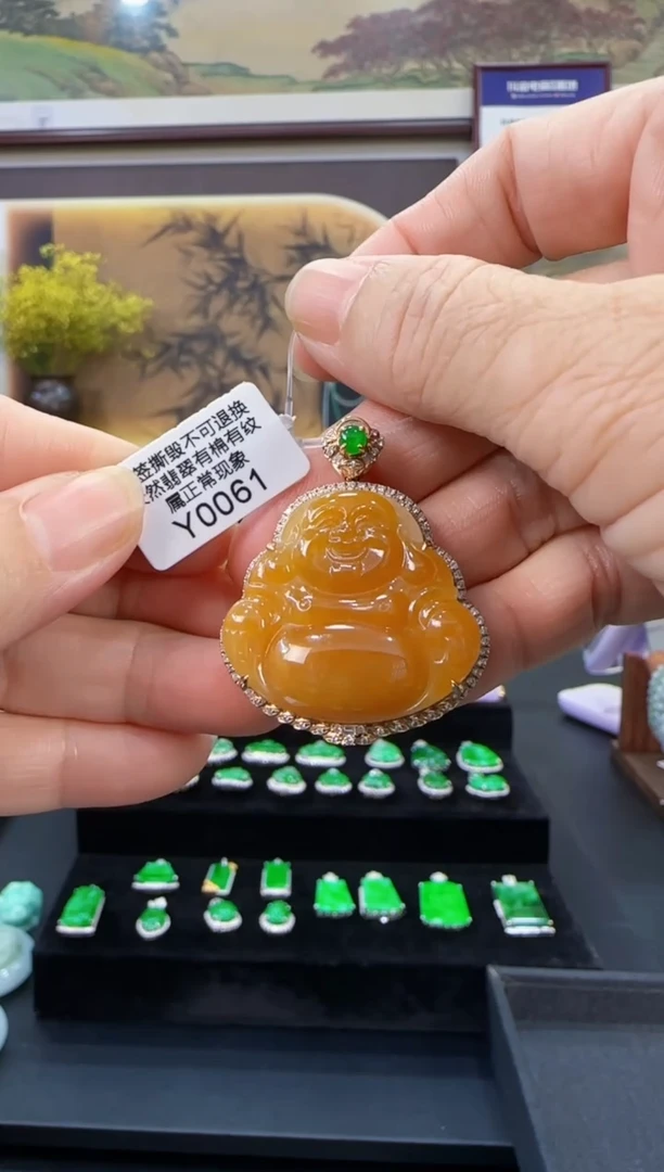 颈饰18K金镶嵌翡翠Y0061佛公