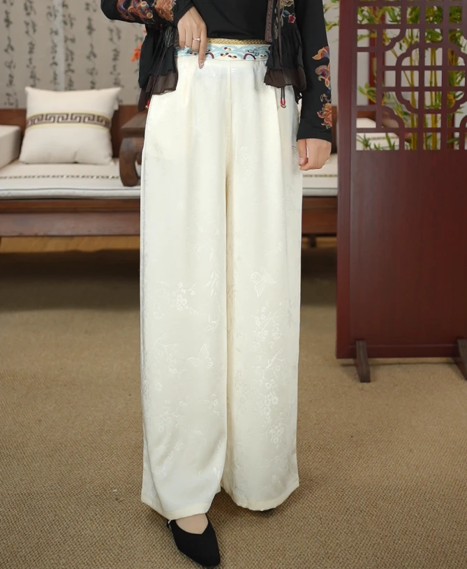 2025新中式国风刺绣松紧腰刺绣休闲裤