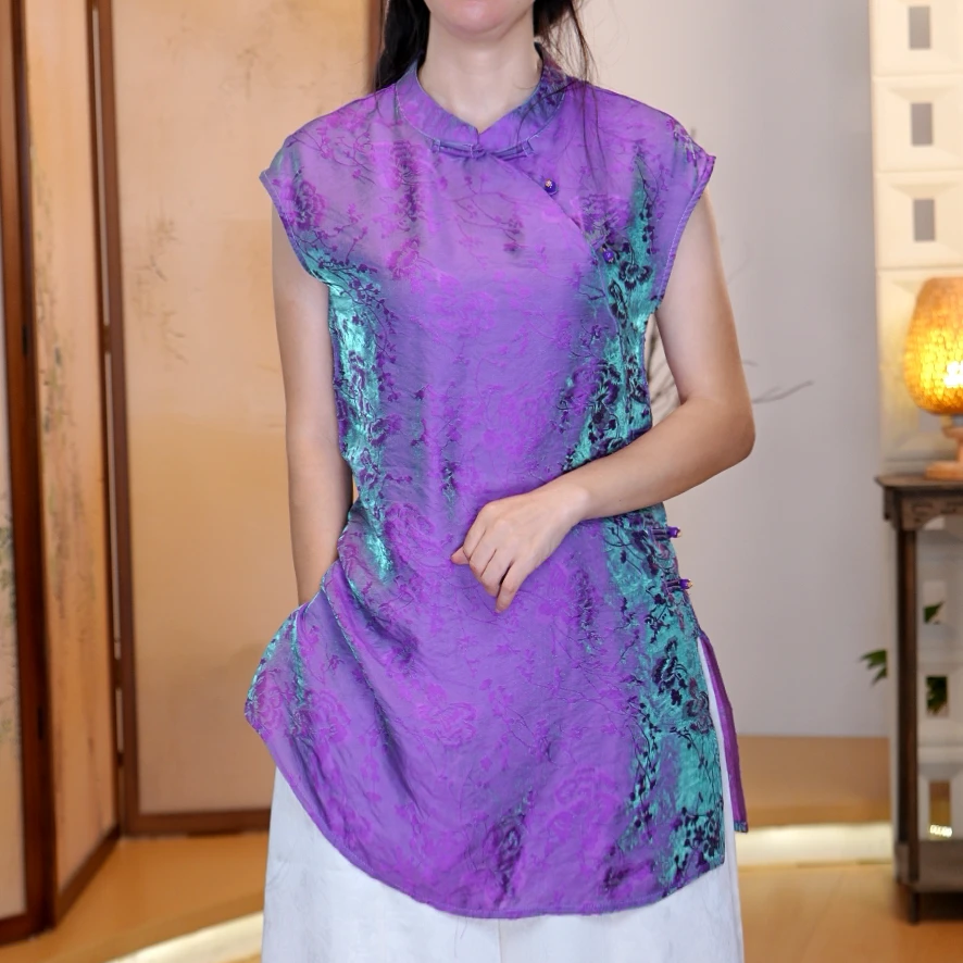【紫色年华】新中国风新中式气质短袖上衣