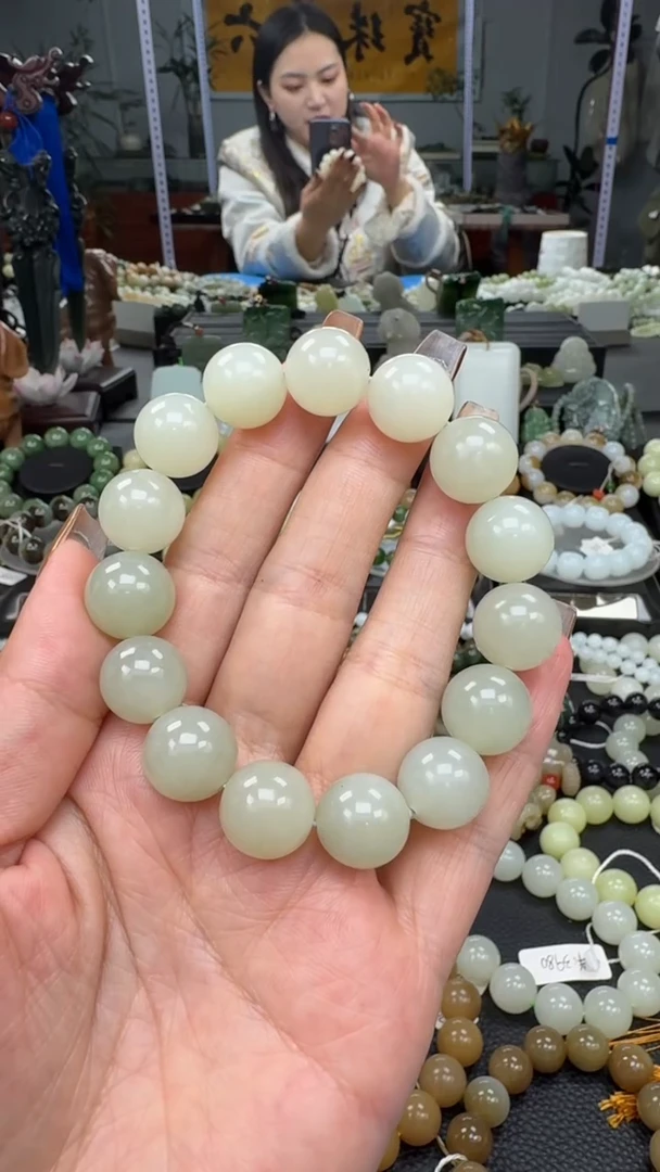 未镶嵌手串和田玉新疆且末天空蓝卡14