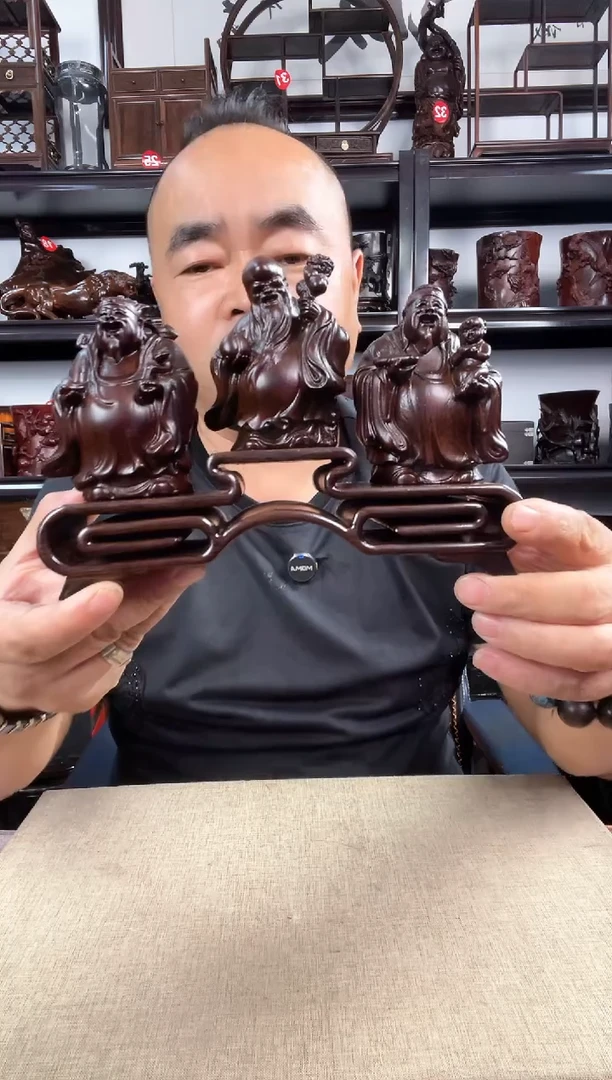木三连+福禄寿老李红木工艺品
