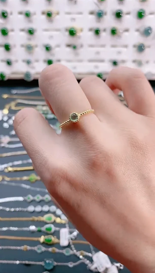 【闪购商品】翡翠戒指银S925镶嵌天然翡翠