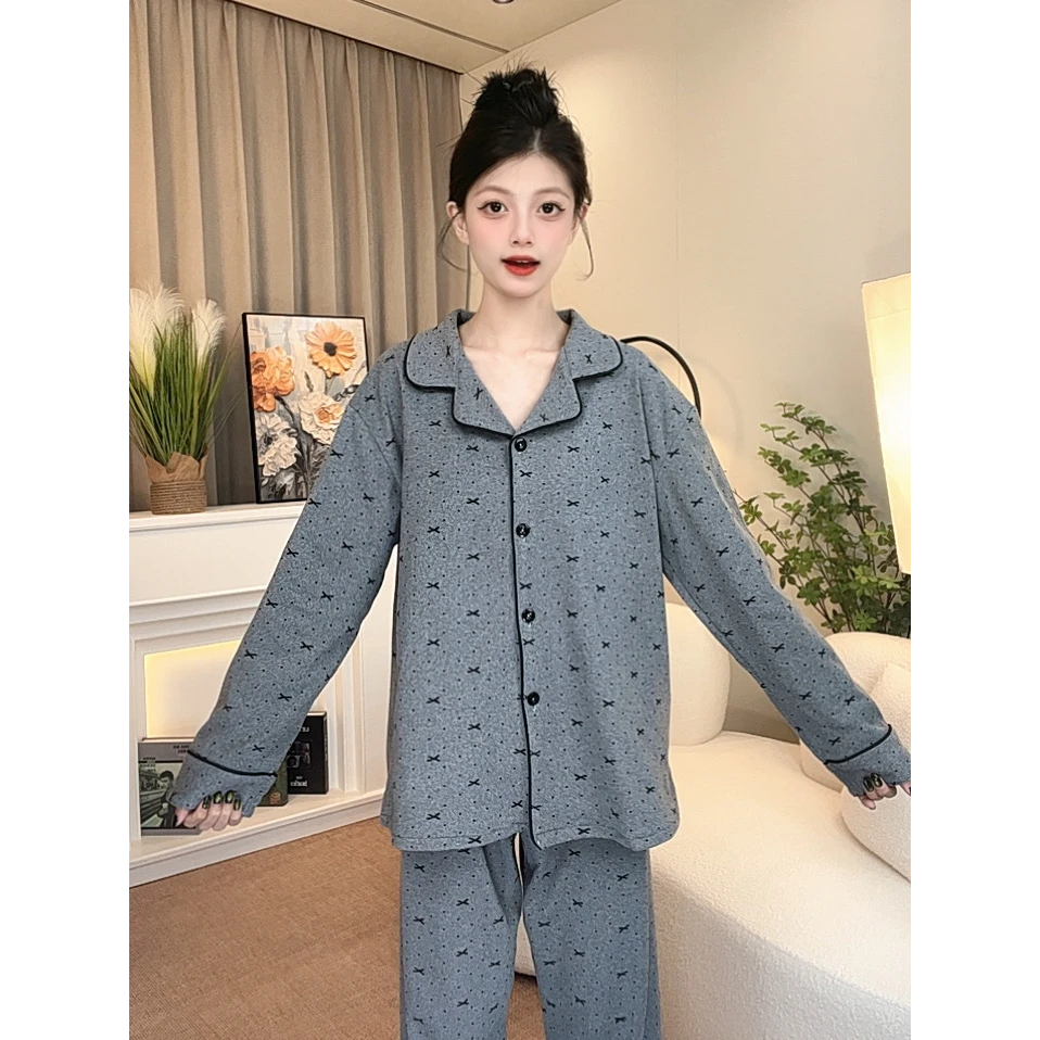 【双层德绒】灰色2025秋冬新款睡衣女款保暖甜美家居服01