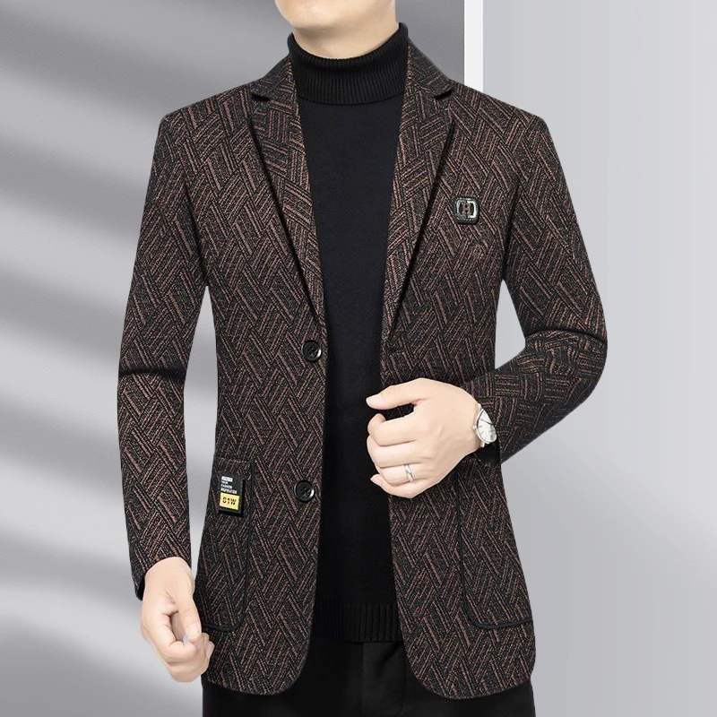 高档轻奢西装外套男士秋季新款时尚休闲西服夹克品质男装上衣X831