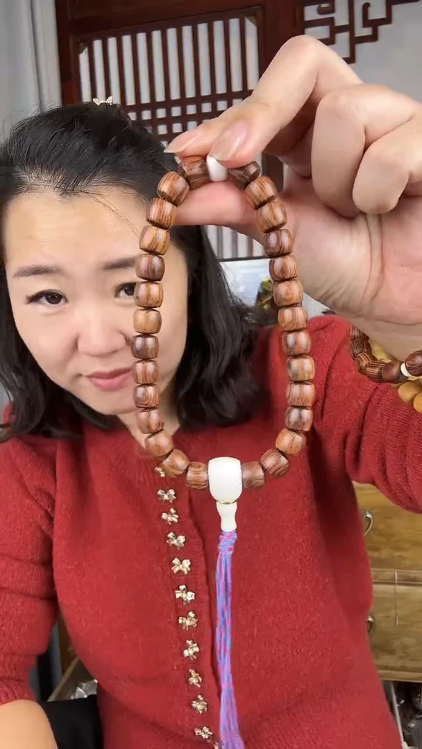 黄花梨/降香黄檀黄花梨卡0910桶珠手持360