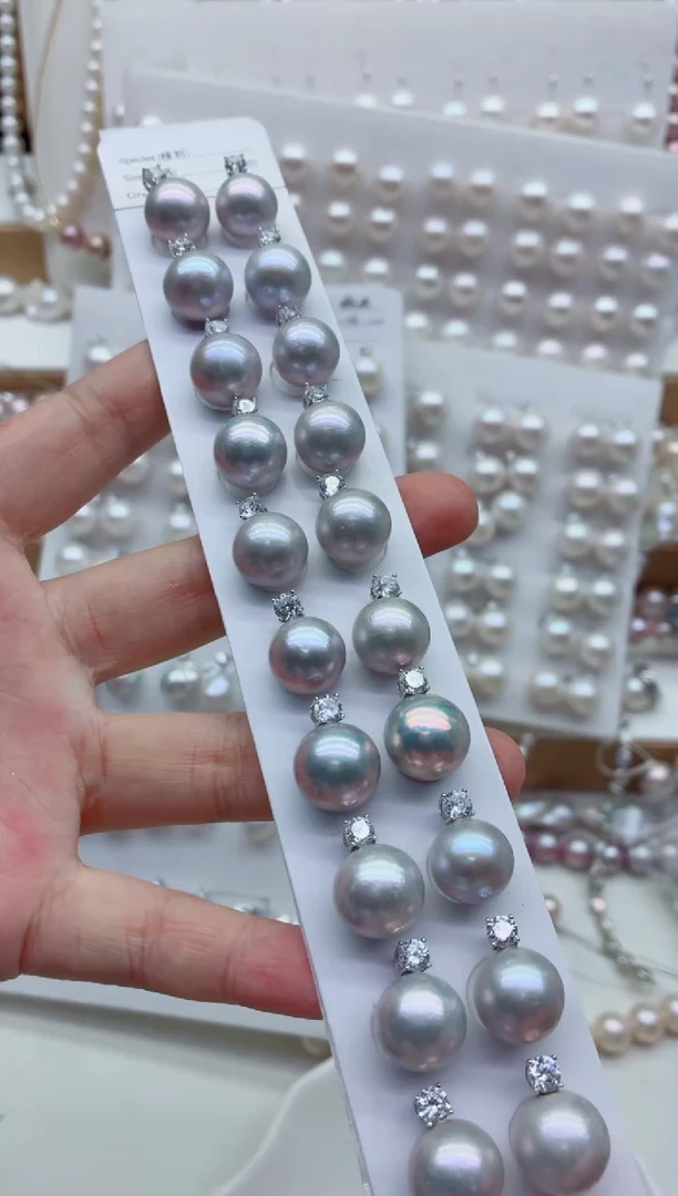 淡水珍珠银S925镶嵌吊坠(不含链)多样性发其一，非无暇