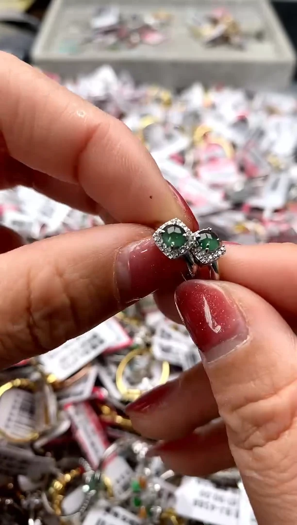 【闪购商品】翡翠戒指银S925镶嵌77777777    3