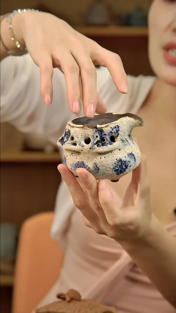 言野手作 粉引双层公道杯