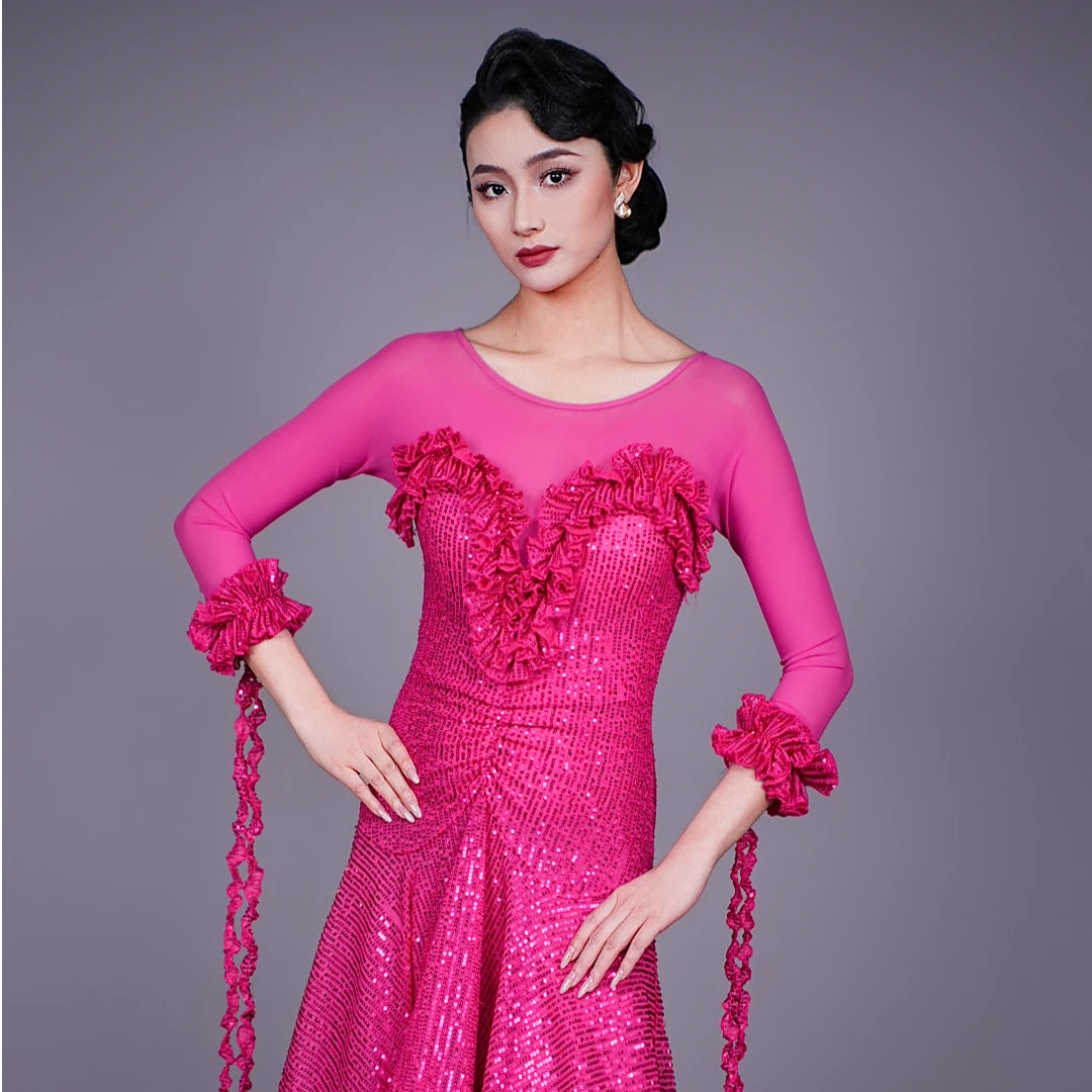 《HF品牌》L16pro爆闪裙舞会表演比赛拉丁摩登舞连衣裙