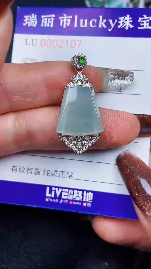 颈饰银S925镶嵌翡翠2107