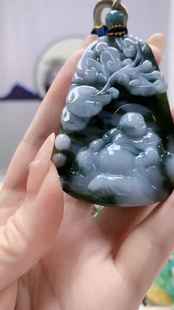 未镶嵌定制翡翠4917DD-毛货挂件62