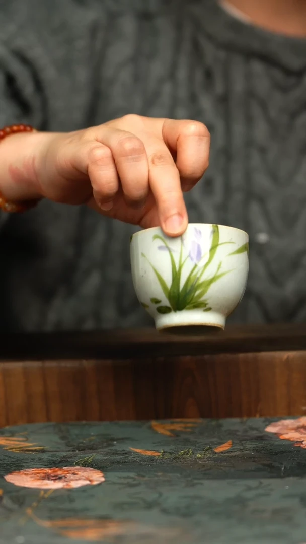杯釉下彩手工手绘同款陶器