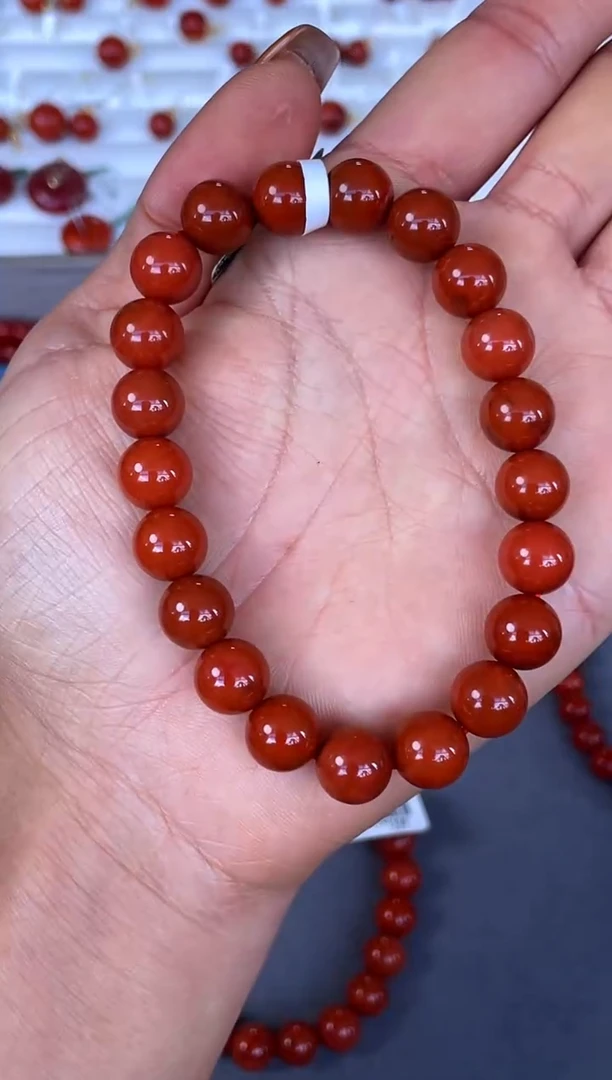 未镶嵌手串南红玛瑙N29凉山瓦西料原矿双锦单圈多样性发其一