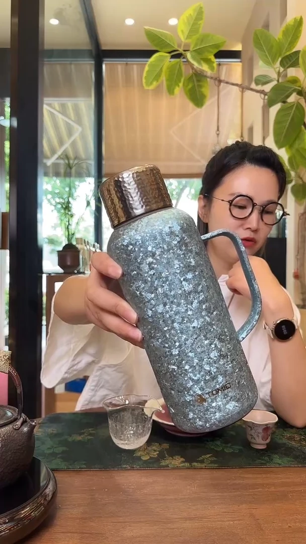 tmk瘦高款蓝色机械壶