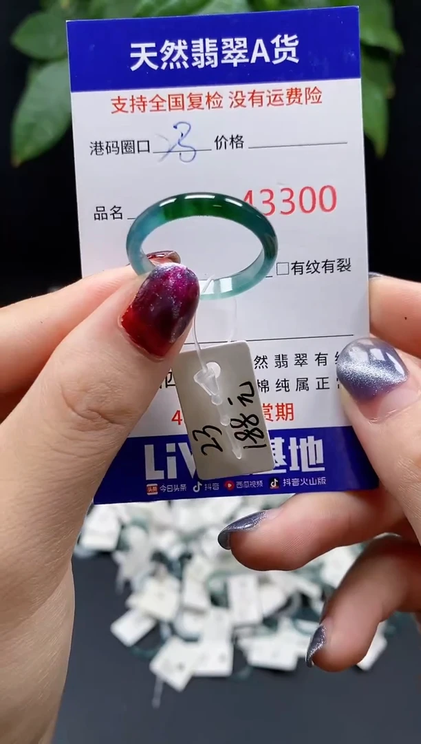 翡翠戒指未镶嵌 天然翡翠戒圈3300