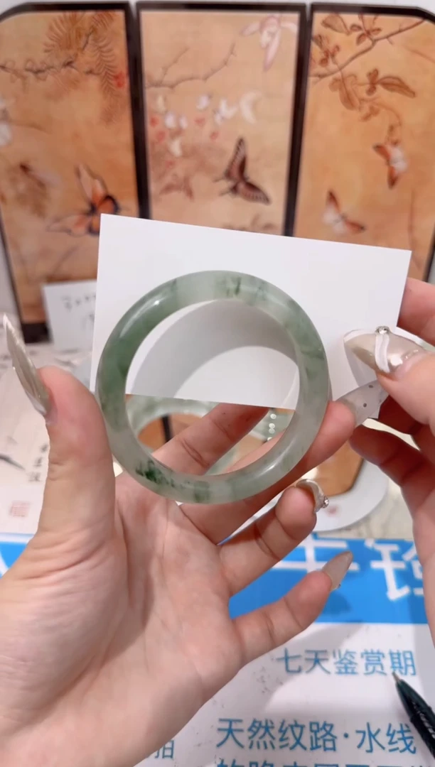 石英质玉手镯未镶嵌21号 52.1-53圈口 满圈蓝调