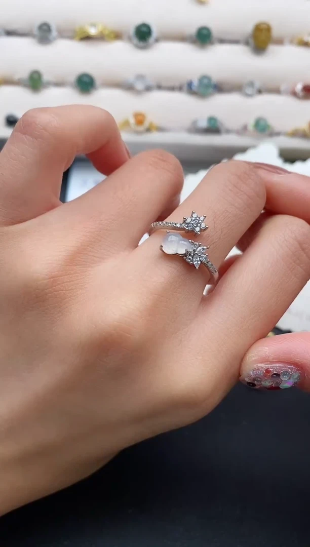 银S925镶嵌戒指翡翠111111111+5