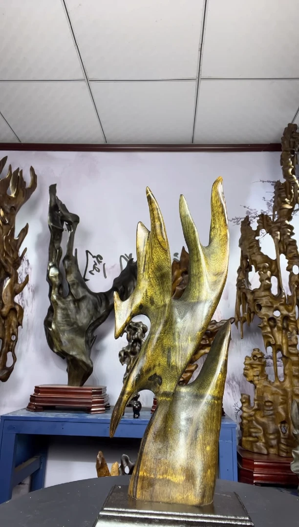 金丝楠木雕款玖*c金丝楠木工艺品摆件